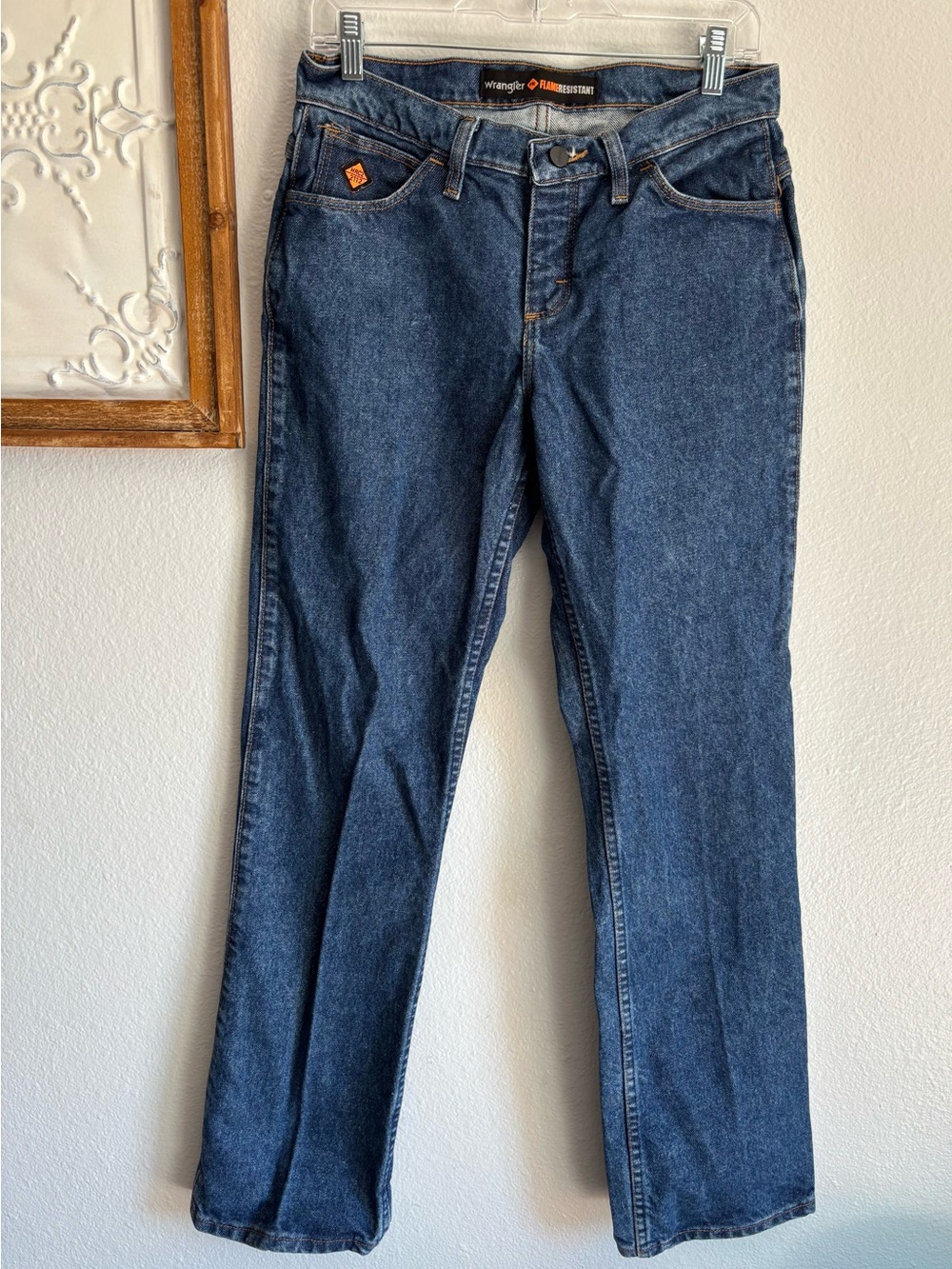 Wrangler Womens Flame Resistant FR dark Blue Wash Denim Jeans Size 5/6x32